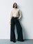 Kadın Siyah High Rise Stride Wide-Leg Jean Pantolon 2