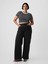 Kadın Siyah High Rise Stride Wide-Leg Jean Pantolon 6