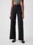 Kadın Siyah High Rise Stride Wide-Leg Jean Pantolon 9