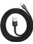 Cafule Serisi, 2.4 A Usb-A & Lightning Şarj Kablosu & Data Aktarım Kablosu, 1 Metre, Gri - Siyah 1