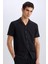 Modern Fit Yazlık Polo Yaka Basic Düz Kısa Kollu Gömlek V8406AZ25SM 1