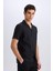 Modern Fit Yazlık Polo Yaka Basic Düz Kısa Kollu Gömlek V8406AZ25SM 3