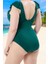 Tam Koruma Sağlayan Konforlu Plus Size Mayo Volanlı Tasarım Büyük Beden Rahat Kesim 3