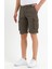 Erkek Pamuklu Bermuda Kargo Çok Cepli Petrol Şort 4