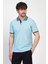 Erkek Basic Düz Kısa Kol Pudra Uzun Polo Yaka Tişört 4