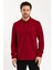 Erkek Polo Yaka Comfort Uzun Kollu Basic Vişne Tişört 2
