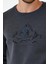 Erkek Comfort Baskılı Bisiklet Yaka Basic Antrasit Sweatshirt 3