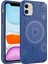iPhone 11 Uyumlu F10T Wireless Şarj Özellikli Desenli Hot Kapak-Lacivert 1