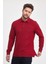 Erkek Uzun Basic Polo Yaka Cepli Düz Sarı Sweatshirt 1