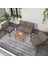 Modern Serisi Balkon, Bahçe, Cafe - Metal Kanepe Koltuk Takımı - 2+1+1 Sehpalı - Cappucino 1