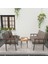 Modern Serisi Balkon, Bahçe, Cafe - Metal Kanepe Koltuk Takımı - 2+1+1 Sehpalı - Cappucino 2