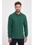 Erkek Uzun Basic Polo Yaka Cepli Düz Sarı Sweatshirt 3