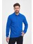 Erkek Uzun Basic Polo Yaka Cepli Düz Sarı Sweatshirt 1