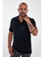 Erkek Basic Polo Yaka Düz Comfort Uzun Siyah Tişört 2