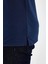 Erkek Basic Polo Yaka Cepli Düz Uzun Lacivert Tişört 4