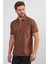 Erkek Basic Cepli Çıtçıtlı Dar Kahverengi Polo Yaka Tişört 5