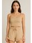 Crop Takım - Askılı Crop Takım Likralı Bej (S) 1
