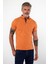 Erkek Dar Basic Polo Yaka Kısa Kol Düz Tarçın Tişört 1