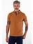 Erkek Dar Basic Polo Yaka Kısa Kol Düz Tarçın Tişört 1