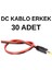 5.5x2.1 mm Erkek Dc Adaptör Kablosu 20 cm (30 Adet) - 12V Kamera LED Uyumlu Güç Kablosu 1