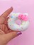 Fiyonklu Donut Taba Squishy Kedi Pati Sıkma 7 cm Pullu Pati Sukuşi - Pembe 1