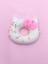 Fiyonklu Donut Taba Squishy Kedi Pati Sıkma 7 cm Pullu Pati Sukuşi - Pembe 2