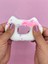 Fiyonklu Donut Taba Squishy Kedi Pati Sıkma 7 cm Pullu Pati Sukuşi - Pembe 5
