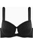 Çapraz Lastik Detaylı Dantelli Dekolte Sütyen - Double Push Up - Fashion - 2510 - Siyah 1