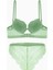 Andes Metal Aksesuarlı Dantelli Sütyen Külot Takım - Ekstra Push Up, Dolgulu - 2576 - Yeşil 2