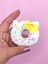Fiyonklu Donut Taba Squishy Kedi Pati Sıkma 7 cm Pullu Pati Sukuşi - Sarı 1