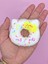 Fiyonklu Donut Taba Squishy Kedi Pati Sıkma 7 cm Pullu Pati Sukuşi - Sarı 3