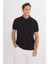 AC&Co / Altınyıldız Classics Erkek Çekmeyen Pamuklu Kumaş Regular Fit Rahat Kesim Koyu Siyah Kıvrılmaz Polo Yaka Cepli Tişört 1