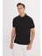 AC&Co / Altınyıldız Classics Erkek Çekmeyen Pamuklu Kumaş Regular Fit Rahat Kesim Koyu Siyah Kıvrılmaz Polo Yaka Cepli Tişört 4