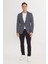 ALTINYILDIZ CLASSICS Erkek Lacivert Slim Fit Dar Kesim Mono Yaka Kazayağı Desenli Blazer Ceket 2