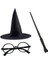 Harry Potter Siyah Şapkası Harry Potter Gözlüğü Harry Potter Asası 3 Lü Set 1