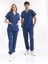 Petrol Mavi Jogger Scrubs Lüks Likralı Greys Takım 1