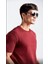 Fit Bisiklet Yaka Basic Düz Kısa Kollu Tişört Bordo 2