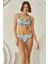 Tropikal Desenli, Sırtı Çapraz, Üçgen Bikini Takımı 1