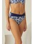 Yaprak Desenli, Straplez, Bikini Lacivert 3
