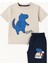 Erkek Çocuk Dinozor Desenli Şortlu Pijama Takımı 1
