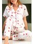 Kısa Kol Gömlek Yaka Kadın Pinterest Pijama Takımı - Yazlık Kadın Pijama- Geniş Beden Aralığı 2