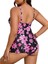Yaz Büyük Beden Iki Parça Tankini Mayo Kadınlar Için Elbise Baskılı Mayo Beden: 2xl Göğüs 92CM (Yurt Dışından) 2