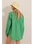 Kadın Keten Kumaş Oversize Gömlek 3
