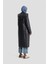 Kapişonlu Uzun Kapitone Mont 24KD7523 Lacivert 5