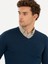 Erkek İndigo Slim Fit V Yaka Basic Triko Kazak 50211259-VR028 2