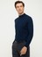 Erkek Lacivert Slim Fit Çeyrek Balıkçı Yaka Basic Triko Kazak 50211332-VR033 3
