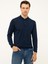 Erkek Lacivert Slim Fit Polo Yaka Basic Triko Kazak 50211330-VR033 1