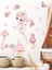 Pembe Tonlarda Doğa Perisi Çocuk Odası Cam, Duvar Sticker Set 2