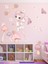 Pembe Tonlarda Doğa Perisi Çocuk Odası Cam, Duvar Sticker Set 3