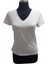 Beyaz V Yaka Pamuklu T-Shirt 2